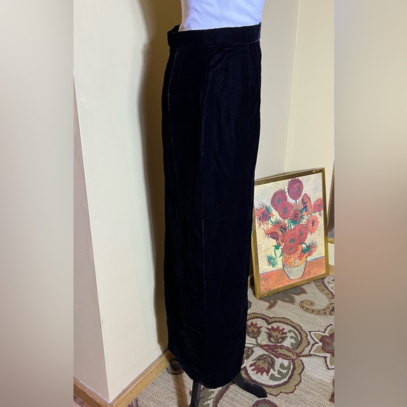 Vintage OLEG CASSINI BlackTie Size 10 Black Velvet Maxi Skirt Timeless Elegant - Picture 15 of 16